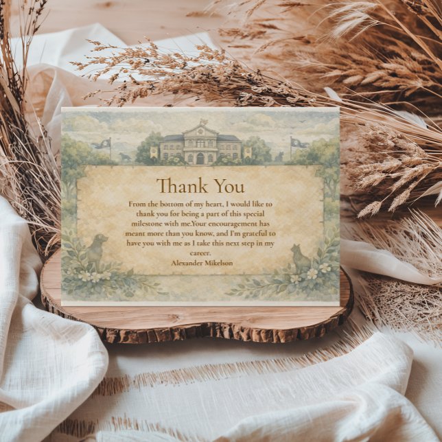 Carte De Remerciements Classic Veterinary School Graduation (Créateur téléchargé)