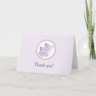 Carte de remerciements classique de Baby shower Pr