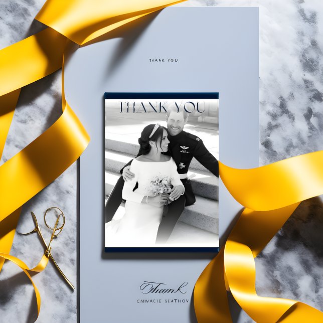 Carte de remerciements classique de la marine mode (Créateur téléchargé)