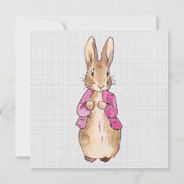 Carte De Remerciements Classique lapin veste rose  (Devant)