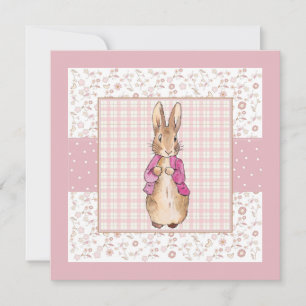 Carte De Remerciements Classique lapin veste rose