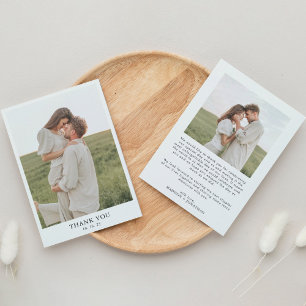 Carte De Remerciements Classique minimaliste Simple 2 Mariage photo