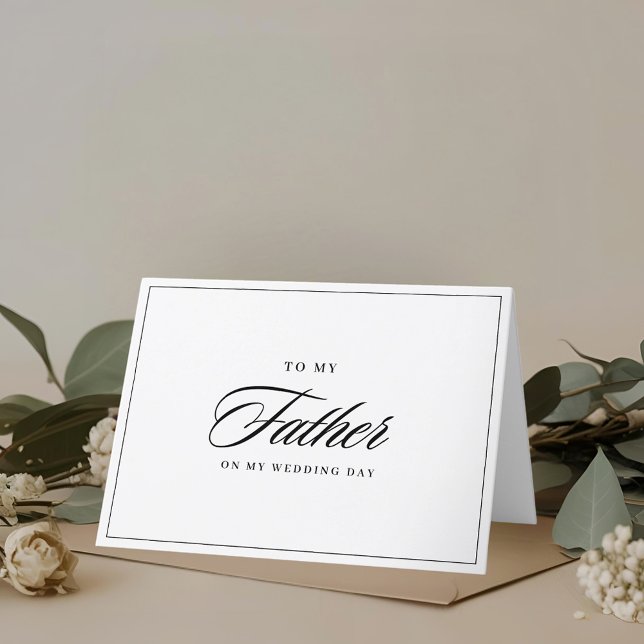 Carte De Remerciements Classique moderne à mon père le jour du mariage (Créateur téléchargé)