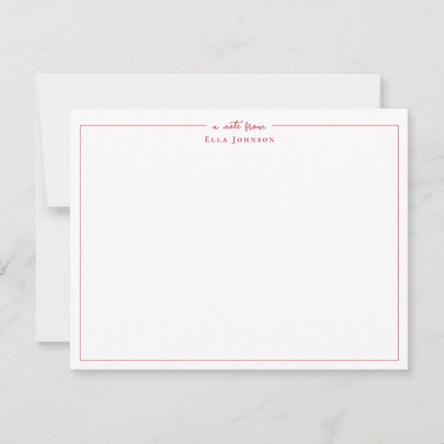 Carte De Remerciements Classique Rouge & Blanc un mot de  (Devant)