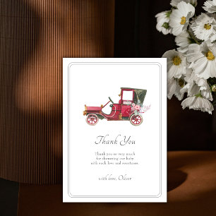 Carte De Remerciements Classique Rustique Fleurs Sauvages Enfant Voiture