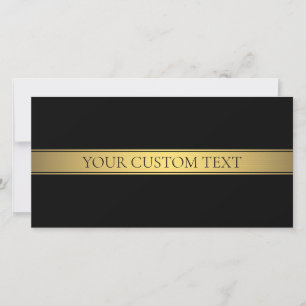 Carte De Remerciements Classy Faux Gold Stripe & Black Arrière - plan ou