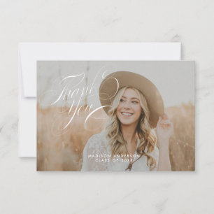 Carte de remerciements Classy Script Graduation