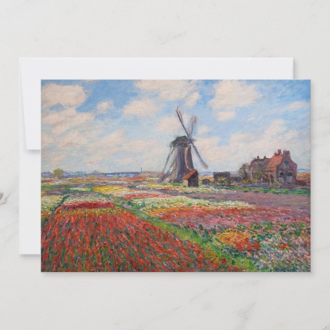 Carte De Remerciements Claude Monet - Champ de Tulipes en Hollande (Devant)