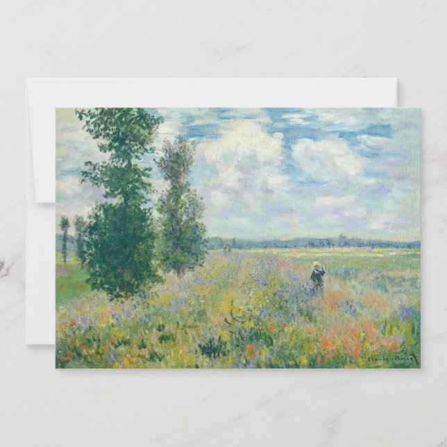 Carte De Remerciements Claude Monet - Champs de pavot près d'Argenteuil ( (Devant)