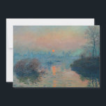 Carte De Remerciements Claude Monet - Coucher de soleil sur la Seine à La<br><div class="desc">Coucher de soleil sur la Seine à Lavacourt,  Effet hiver / Soleil couchant sur la Seine a Lavacourt,  effet d'hiver - Claude Monet,  Huile sur toile,  1880</div>