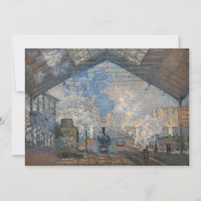 Carte De Remerciements Claude Monet - Gare Saint-Lazare Vue extérieure (Devant)