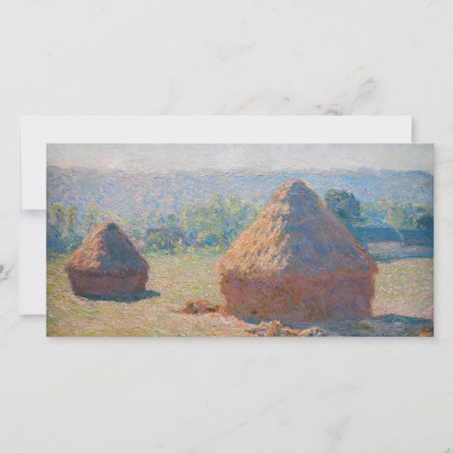 Carte De Remerciements Claude Monet - Haystacks, fin de l'été (Devant)