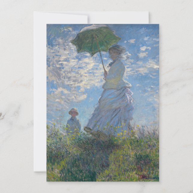 Carte De Remerciements Claude Monet - La Promenade, Femme Avec Parasol (Devant)