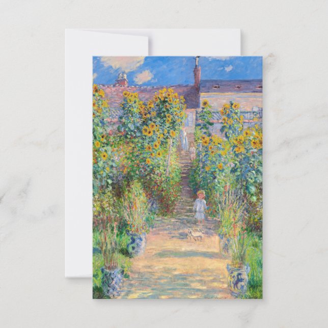 Carte De Remerciements Claude Monet - Le jardin de l'artiste à Vetheuil (Devant)