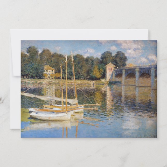 Carte De Remerciements Claude Monet - Le pont Argenteuil (Devant)