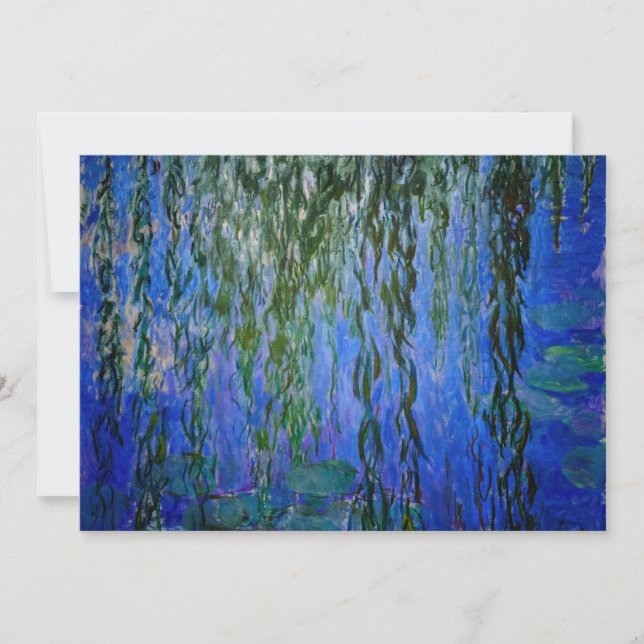 Carte De Remerciements Claude Monet - Lys d'eau avec saule plumant (Devant)