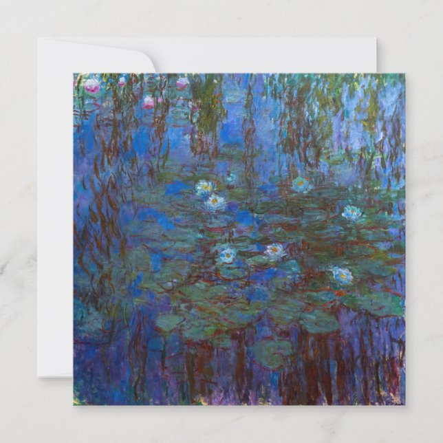 Carte De Remerciements Claude Monet - Lys d'Eau Bleue (Devant)