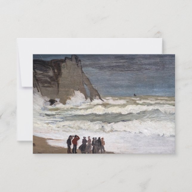 Carte De Remerciements Claude Monet - Mer Noire à Etretat (Devant)