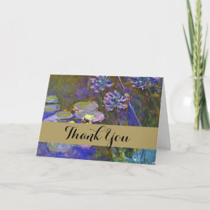 Carte De Remerciements Claude Monet Nymphéas Agapanthus Art Vintage