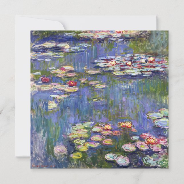 Carte De Remerciements Claude Monet - Nymphéas / Nymphéas (Devant)