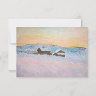 Carte De Remerciements Claude Monet - Paysage norvégien, Maisons bleues