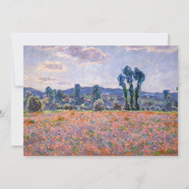 Carte De Remerciements Claude Monet - Poppy Field 1890 (Giverny) (Devant)