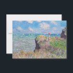 Carte De Remerciements Claude Monet - Promenade Cliff à Pourville<br><div class="desc">Promenade de Cliff à Pourville / Promenade sur la falaise,  Pourville - Claude Monet,  1882</div>