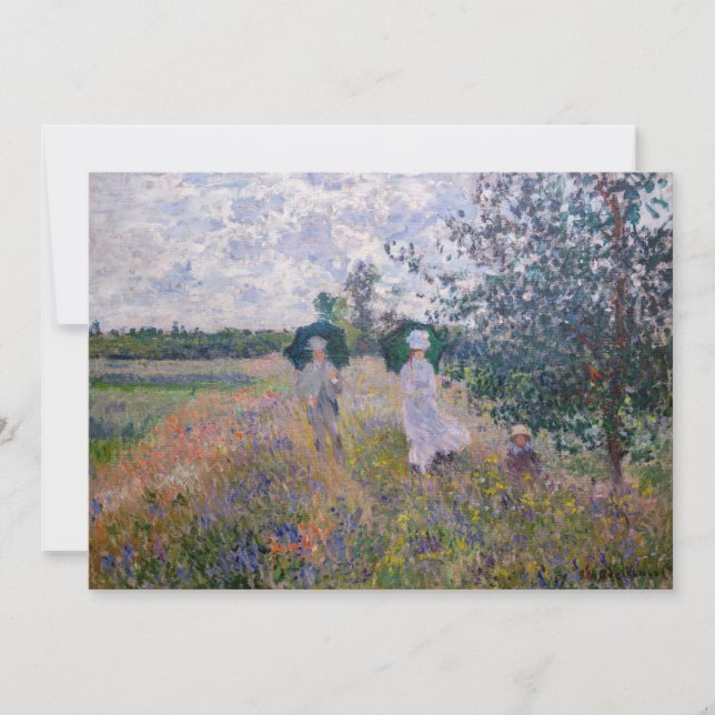 Carte De Remerciements Claude Monet - Promenade près d'Argenteuil (Devant)