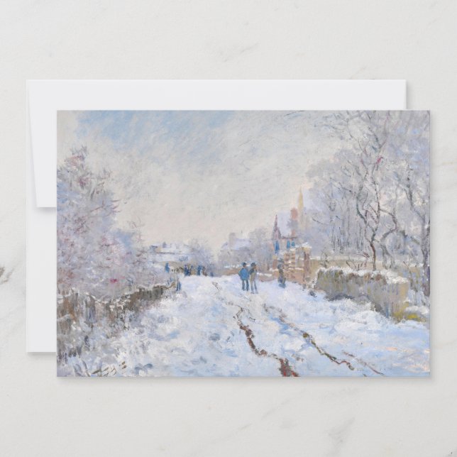 Carte De Remerciements Claude Monet - Scène de neige à Argenteuil (Devant)