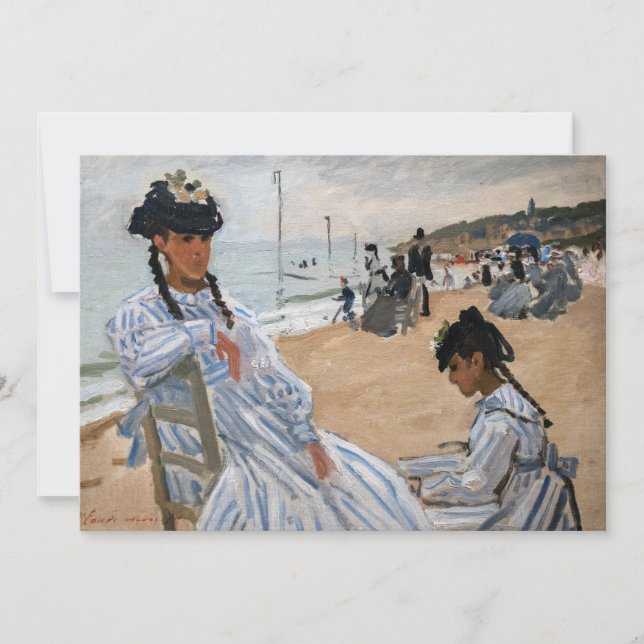 Carte De Remerciements Claude Monet - Sur la plage à Trouville (Devant)