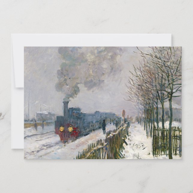 Carte De Remerciements Claude Monet - Train dans la neige / La Locomotive (Devant)
