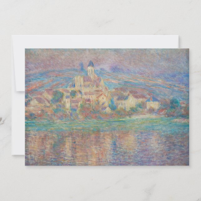 Carte De Remerciements Claude Monet - Vetheuil, coucher de soleil (Devant)