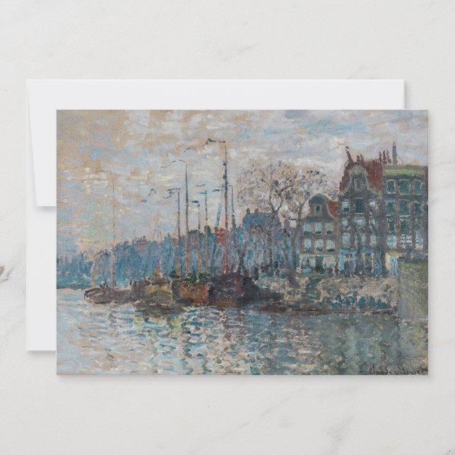 Carte De Remerciements Claude Monet - Vue d'Amsterdam (Devant)