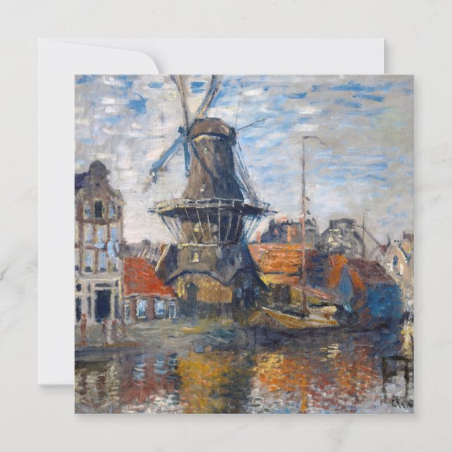 Carte De Remerciements Claude Monet - Windmill, Amsterdam (Devant)