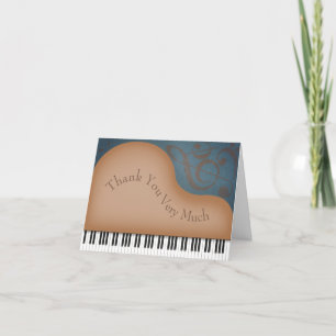 Carte De Remerciements Clavier Brown Grand Piano Cute Music Personnalisé