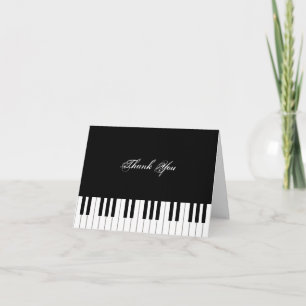 Carte De Remerciements Clavier de Piano Élégant Personnalisé pour Musicie
