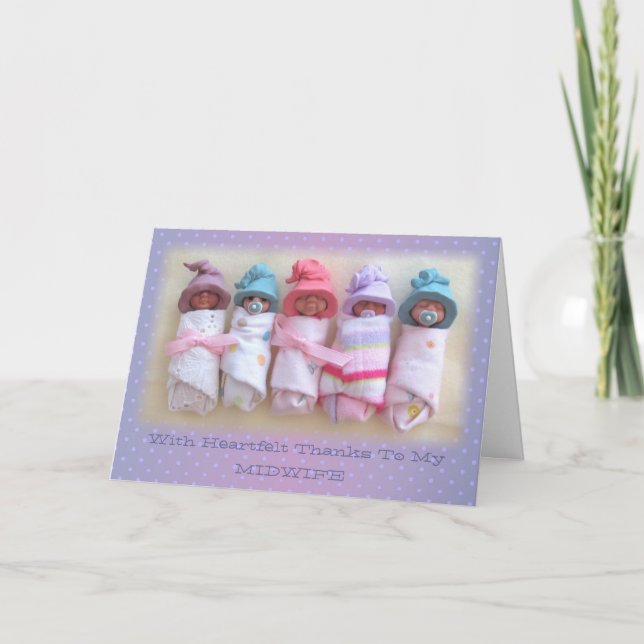Carte De Remerciements Clay Babies : Thanks To My Midwife : Sculptures (Devant)