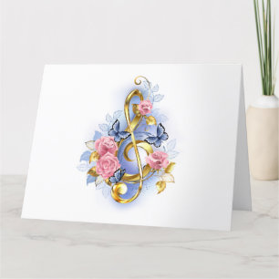 Carte De Remerciements Clé de fer avec roses roses roses