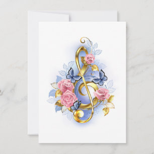 Carte De Remerciements Clé de fer avec roses roses roses