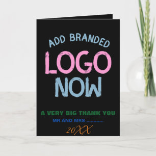 CARTE DE REMERCIEMENTS CLIENT SIMPLE CONTEMPORAIN PROPRE NOIR MODE