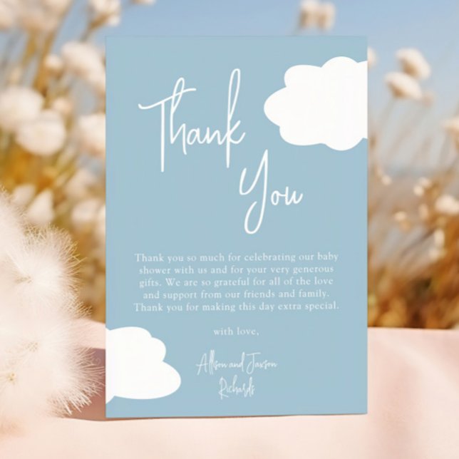 Carte De Remerciements Cloud Neuf Baby shower neutre pour les femmes (Créateur téléchargé)