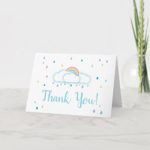Carte de remerciements Cloud Rainbow Raindrop Baby