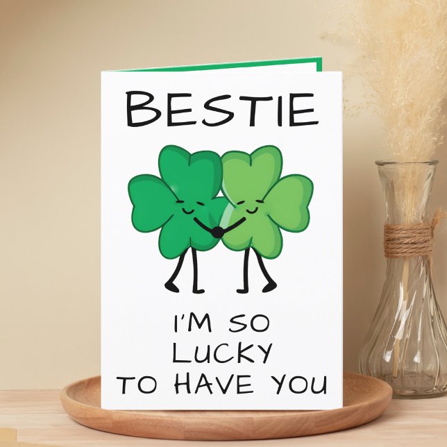 Carte De Remerciements Clover St Patrick's Day Ami amusant Anniversaire (Funny Clover St Patrick's Day Best Friend Birthday Thank You Card)