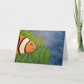 Carte De Remerciements Clown fish acrylic painting caractères