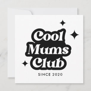 Carte De Remerciements Club des mamans cool modernes Rétro Vintage Groovy
