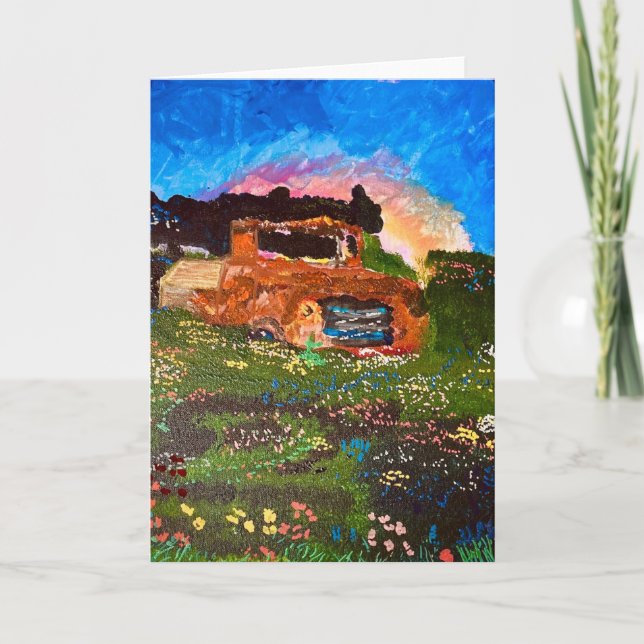 Carte De Remerciements "Clunker dans le jardin" (Devant)