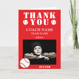 Carte De Remerciements Coach photo de baseball Ball Sports