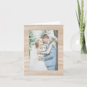 Carte De Remerciements Coastal Chic Sandy Neutre Mariage élégant