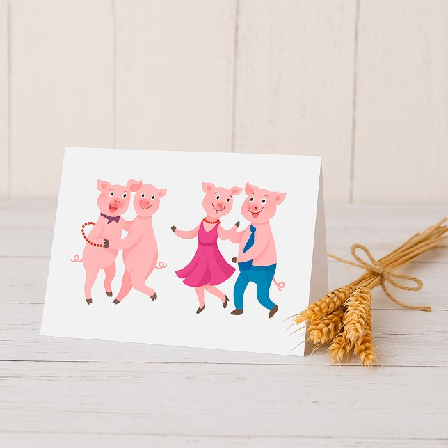 Carte De Remerciements Cochons dansants (Créateur téléchargé)