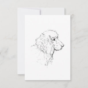 Carte De Remerciements Cocker Spaniel – Dessin au trait minimaliste de ch